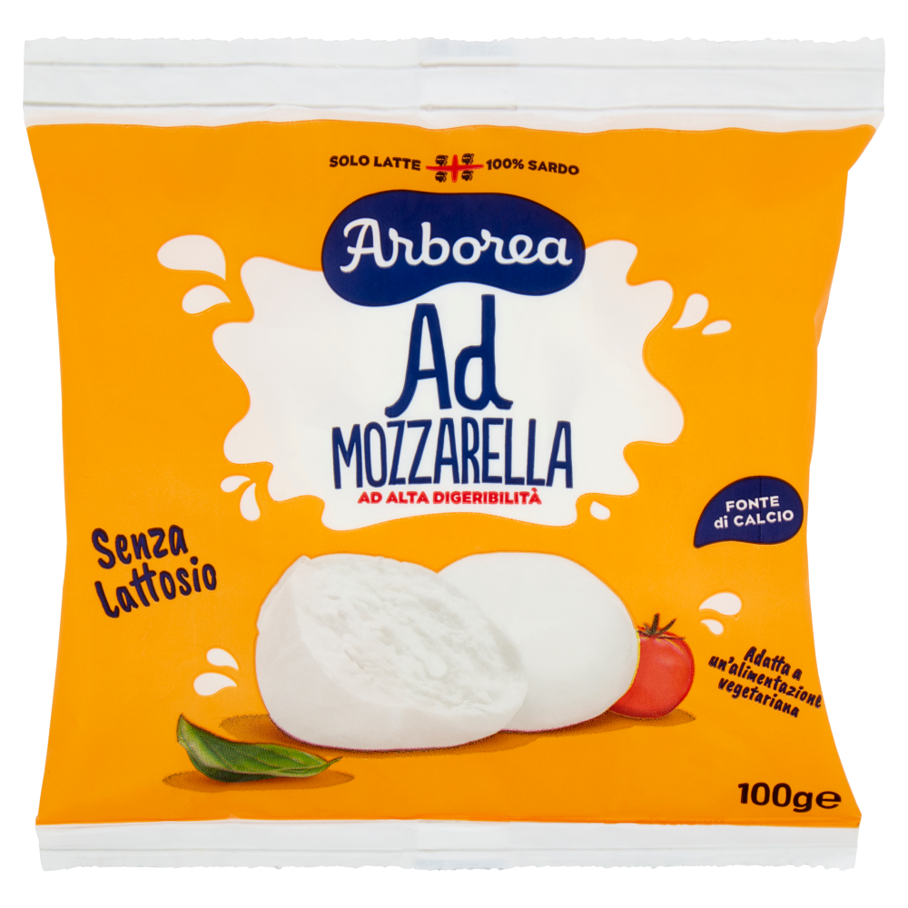 Arborea Ad Mozzarella ad Alta Digeribilit&agrave; Senza Lattosio 100 g