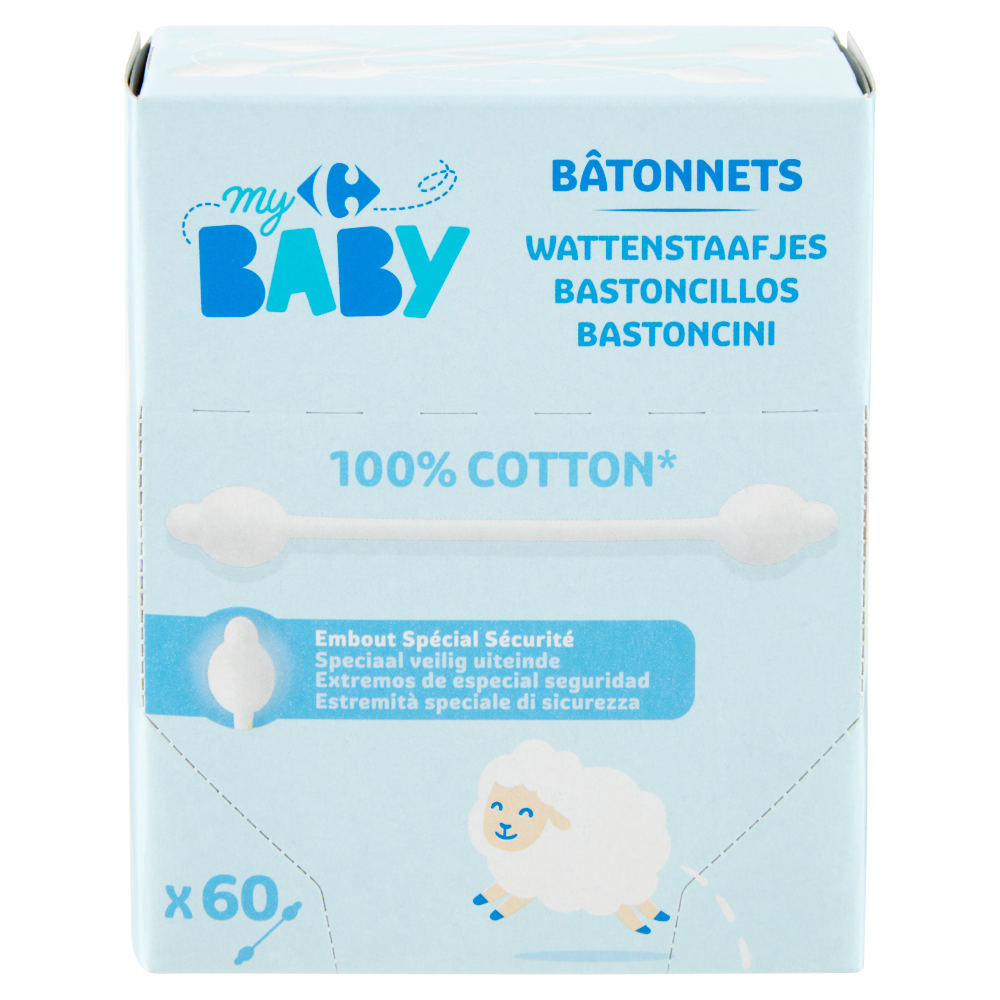 Carrefour my Baby Bastoncini 100% Cotton* 60 pz