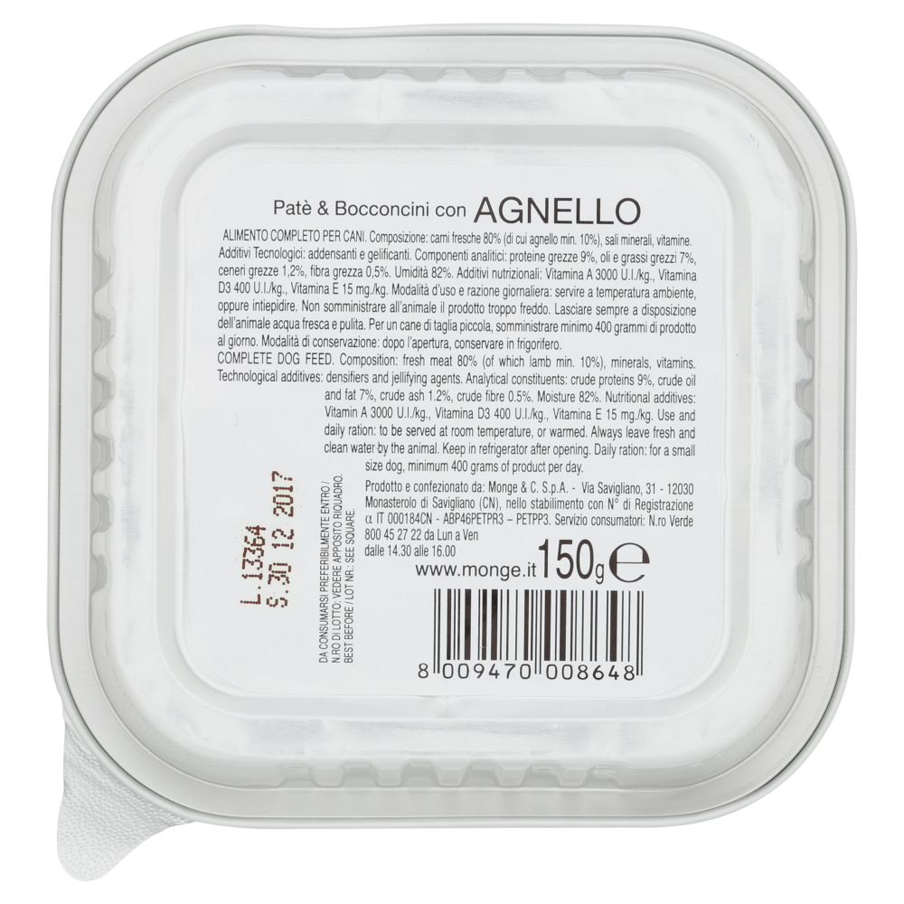 Special Dog Fresh Patè & bocconcini con agnello 150 g