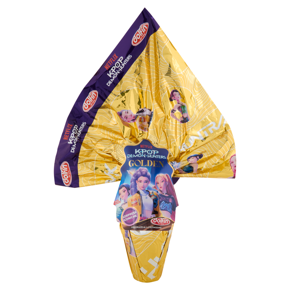 dolfin Uovo di Cioccolato al Latte Finissimo KPop Demon Hunters Golden 250 g
