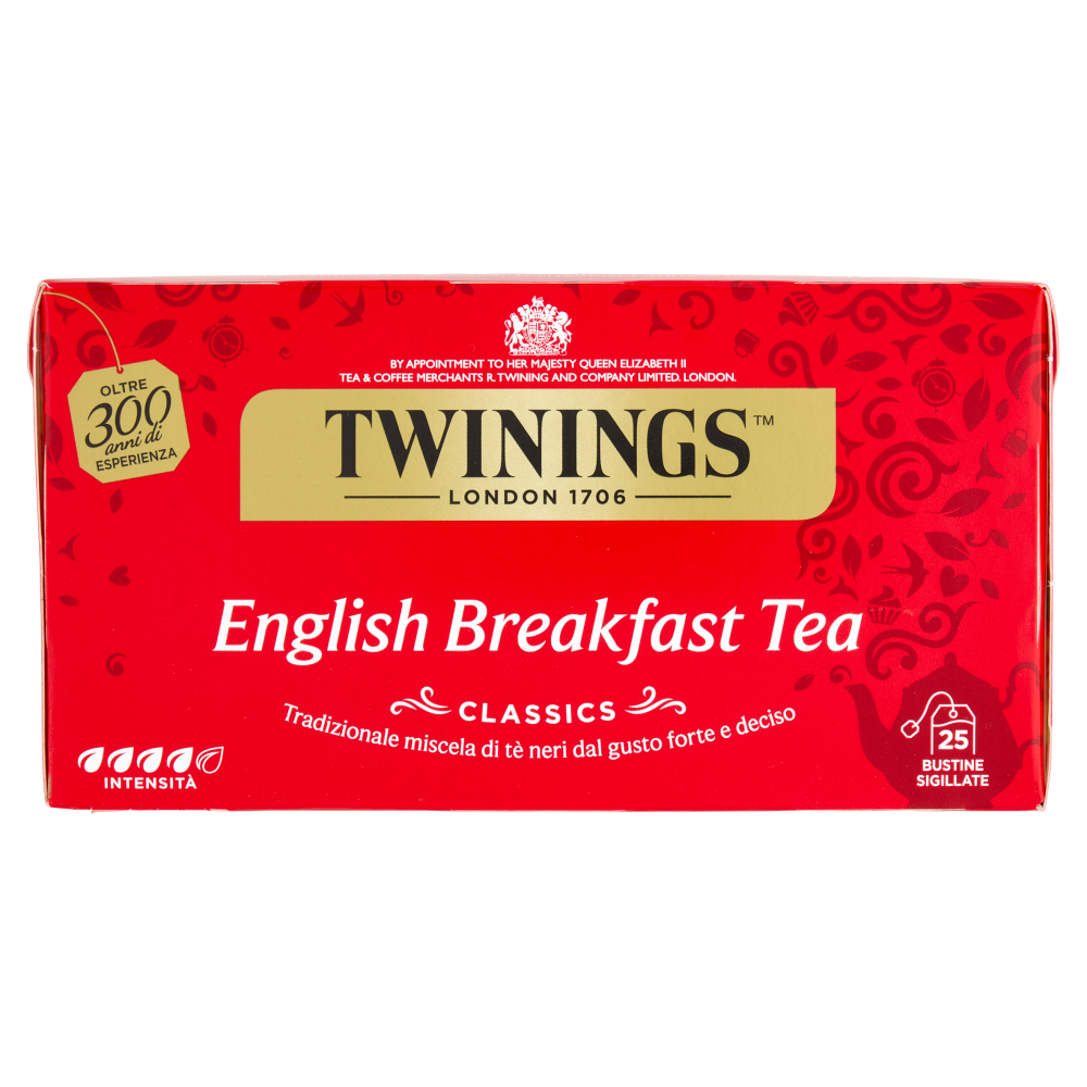 Twinings English Breakfast Tea Tè Nero 25 filtri +1 omaggio The 52 g
