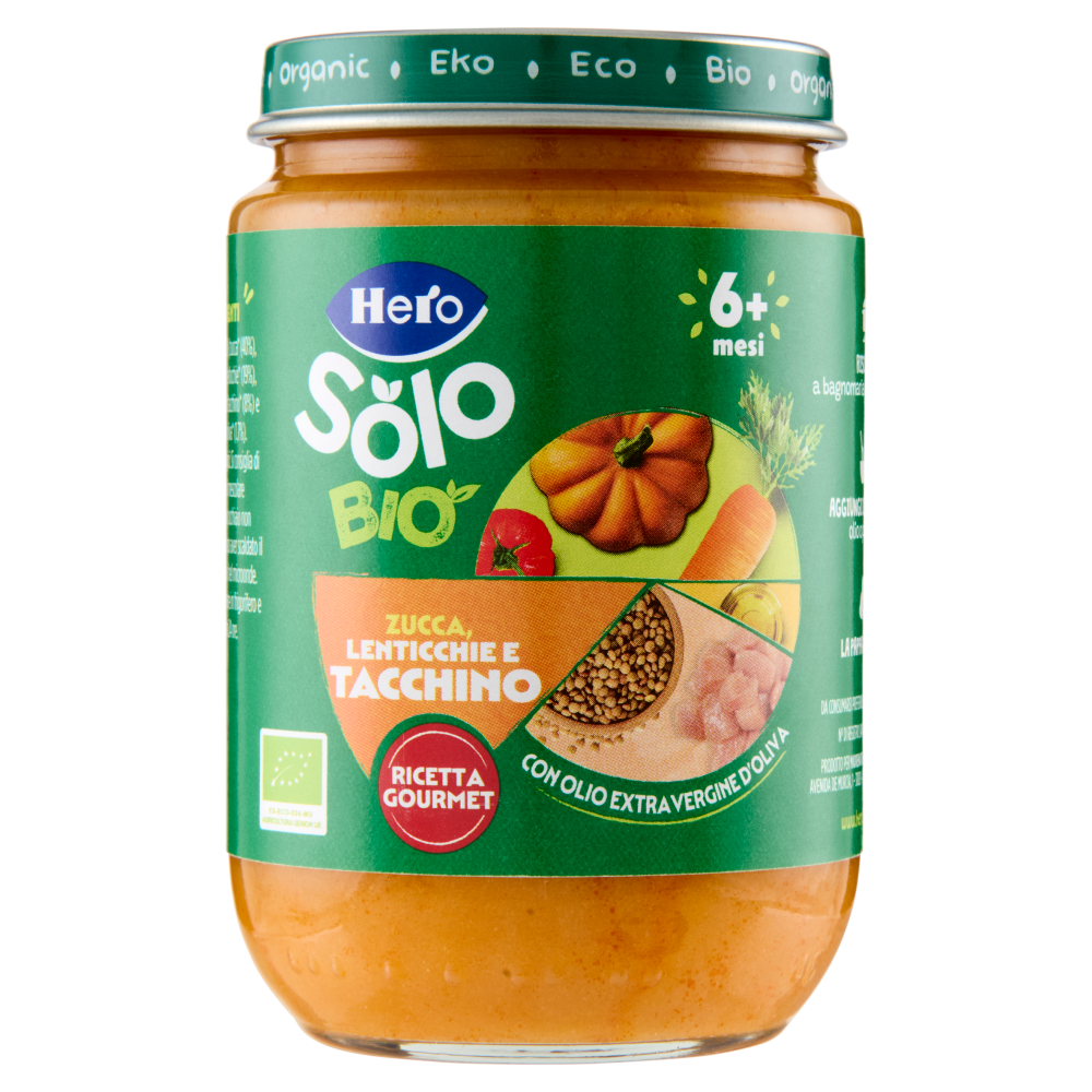 Hero Solo Bio Zucca, Lenticchie e Tacchino 190 g