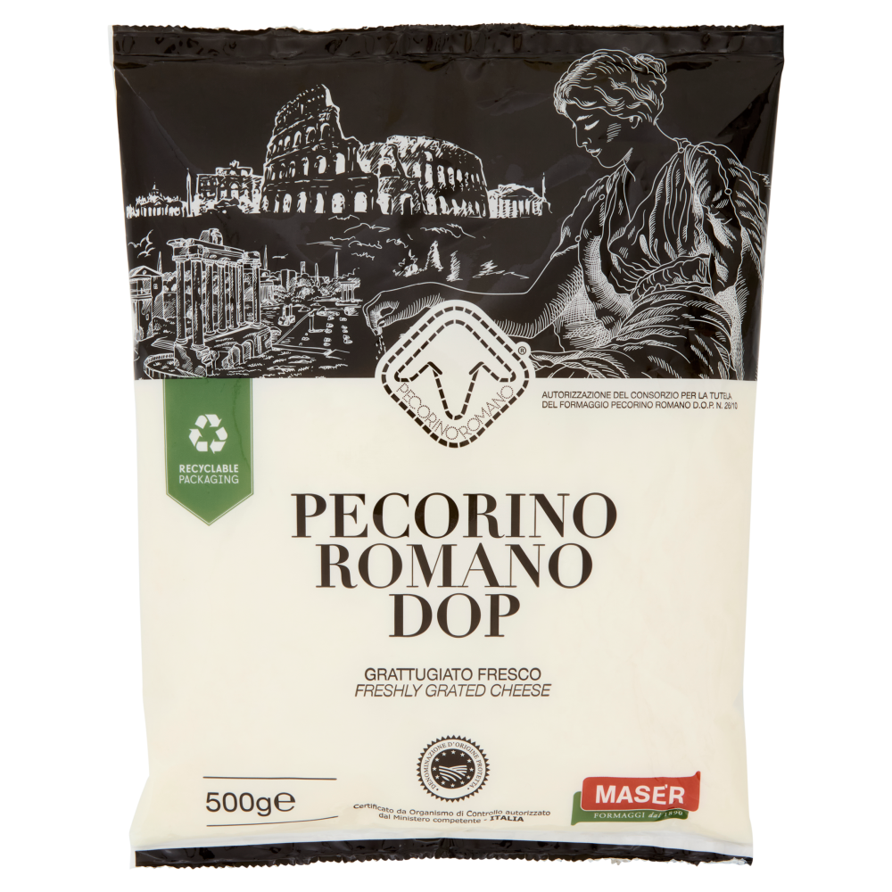 Maser Pecorino Romano DOP Grattugiato Fresco 500 g
