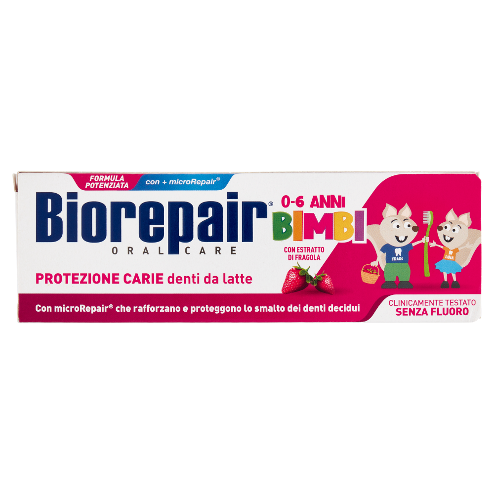Biorepair Protezione Carie denti da latte Bimbi 0-6 Anni con Estratto di Fragola 50 ml