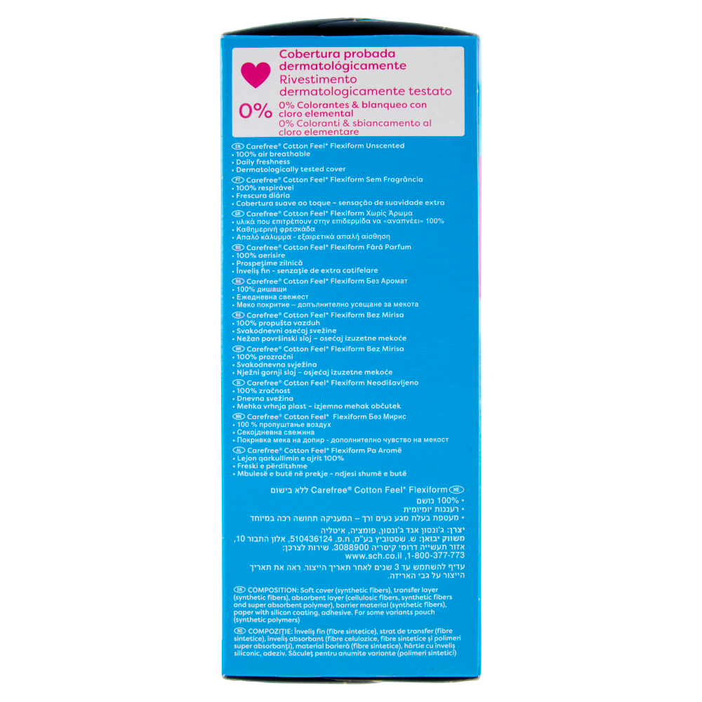 Carefree Cotton Feel* Flexiform Senza Profumo Salvaslip 30 pz