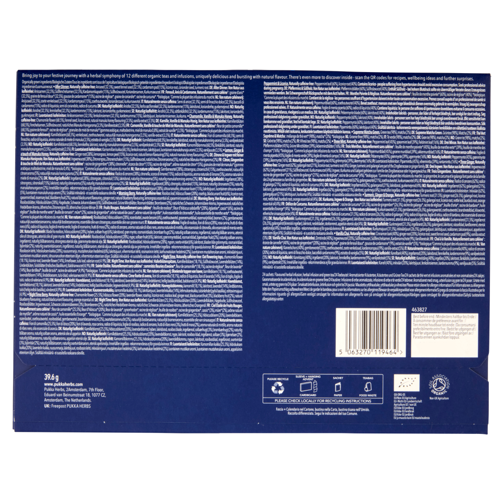 pukka tea advent calendar Organic 24 Bustine 39,6 g