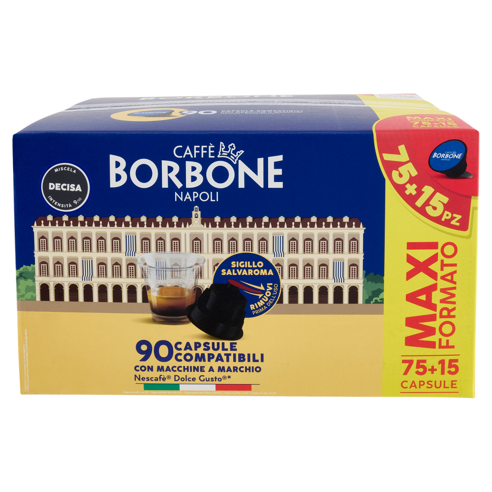 Caff&egrave; Borbone Miscela Decisa Capsule Compatibili Nescaf&egrave; Dolce Gusto* 90 x 7 g