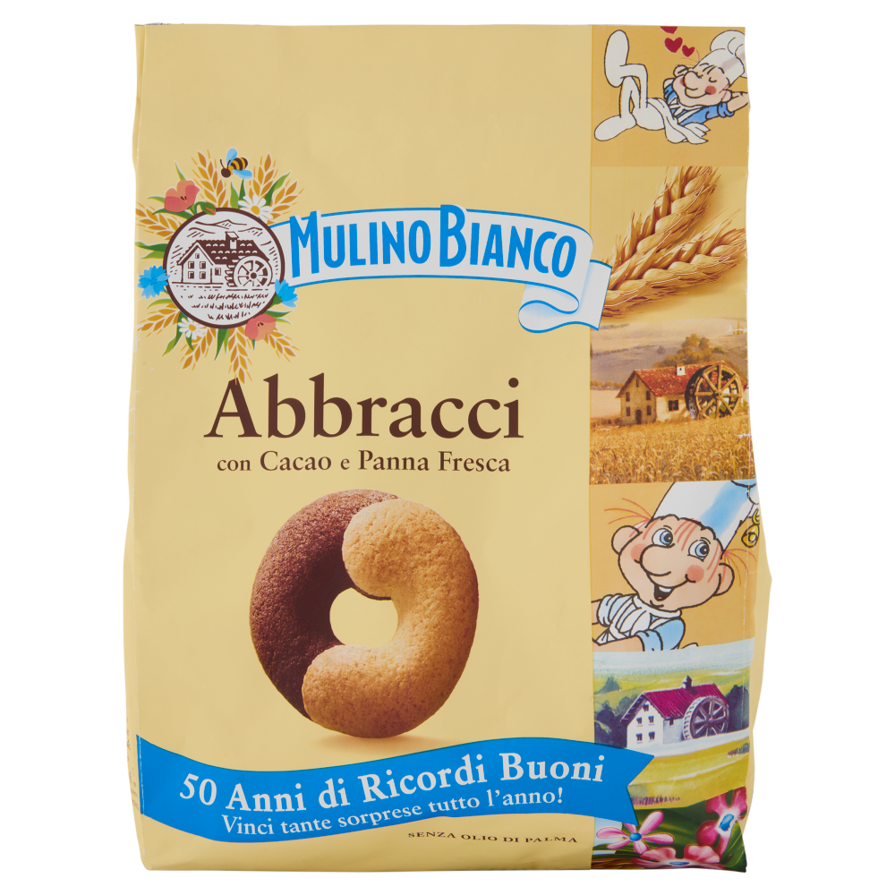 Mulino Bianco Abbracci Biscotti con Cacao e Panna Fresca 700g