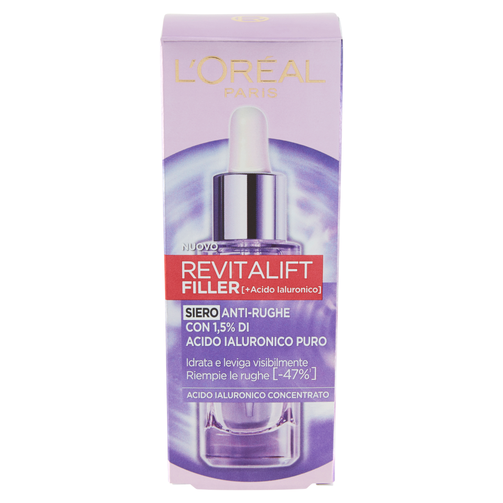 L'Oréal Paris Siero Rimpolpante Revitalift Filler anti-rughe in pipetta, 30 ml