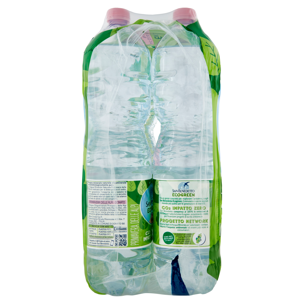 San Benedetto Acqua Naturale Primavera delle Alpi Ecogreen 6 x 1,5 L