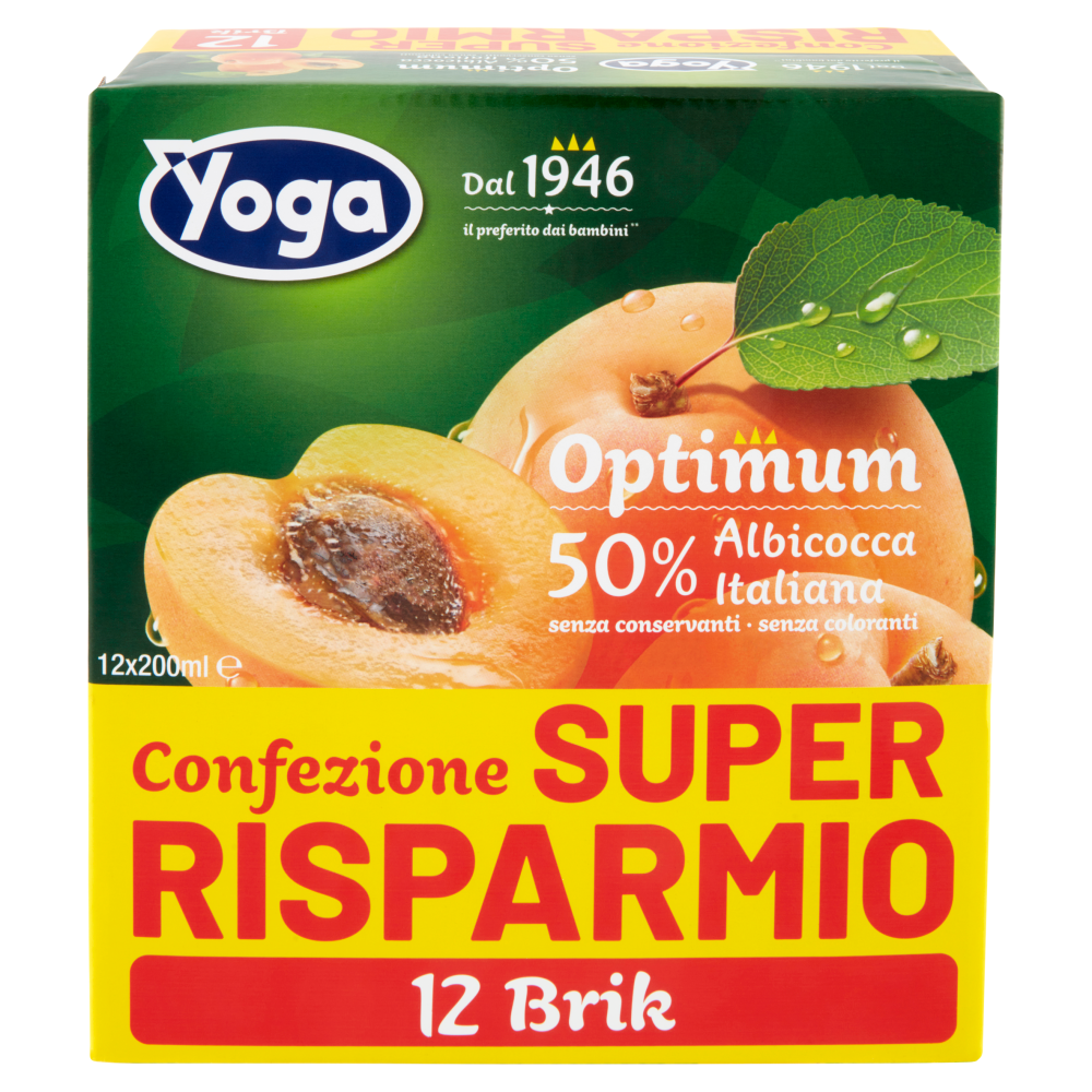 Yoga Optimum 50% Albicocca Italiana 12 x 200 ml