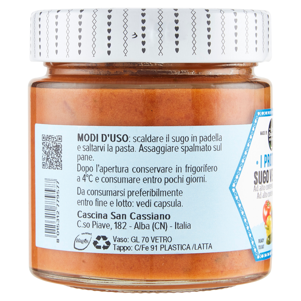 cascina San Cassiano I Proteici Sugo Verdure 190 g