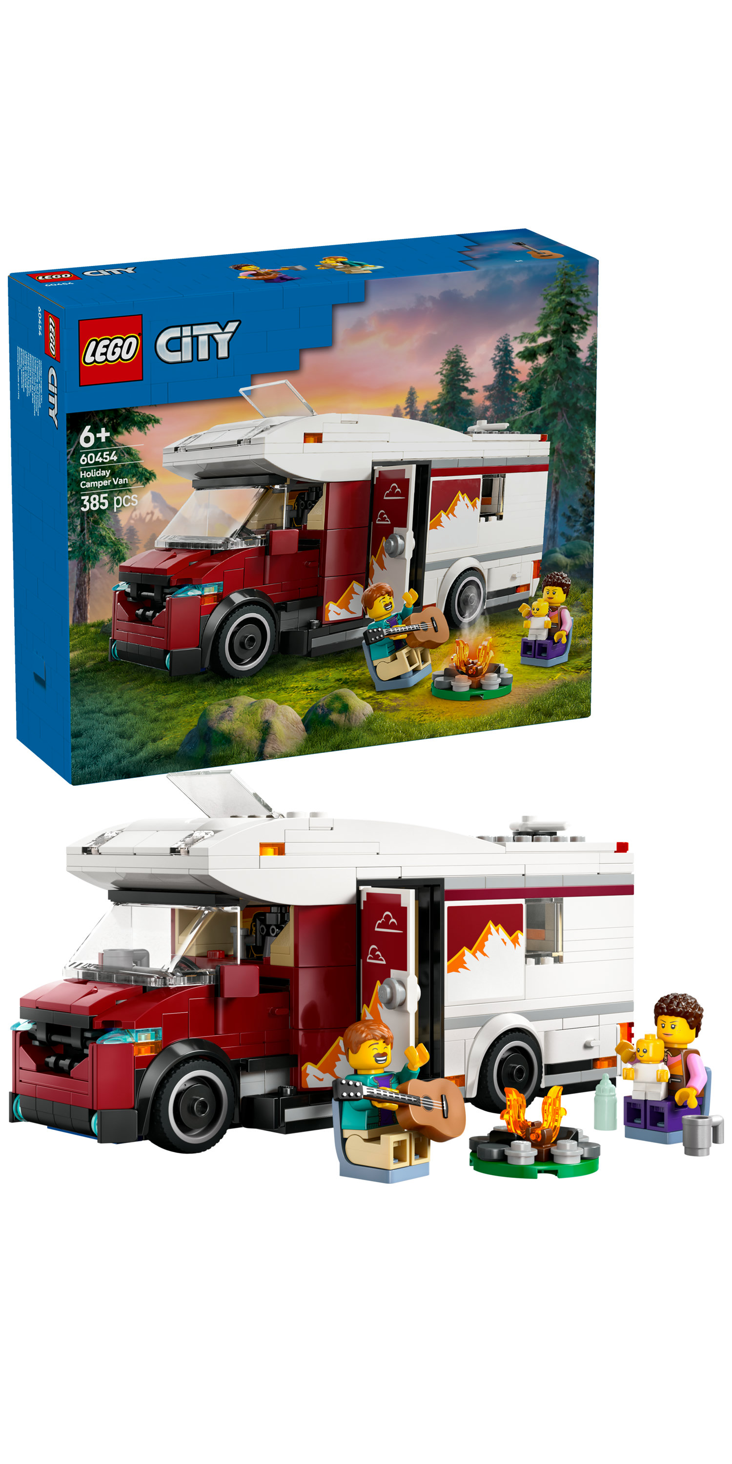 LEGO City 60454 Camper Van delle Vacanze d&rsquo;Avventura, Veicolo Giocattolo con 3 Minifigure e Accessori, Giochi per Bambini 6+