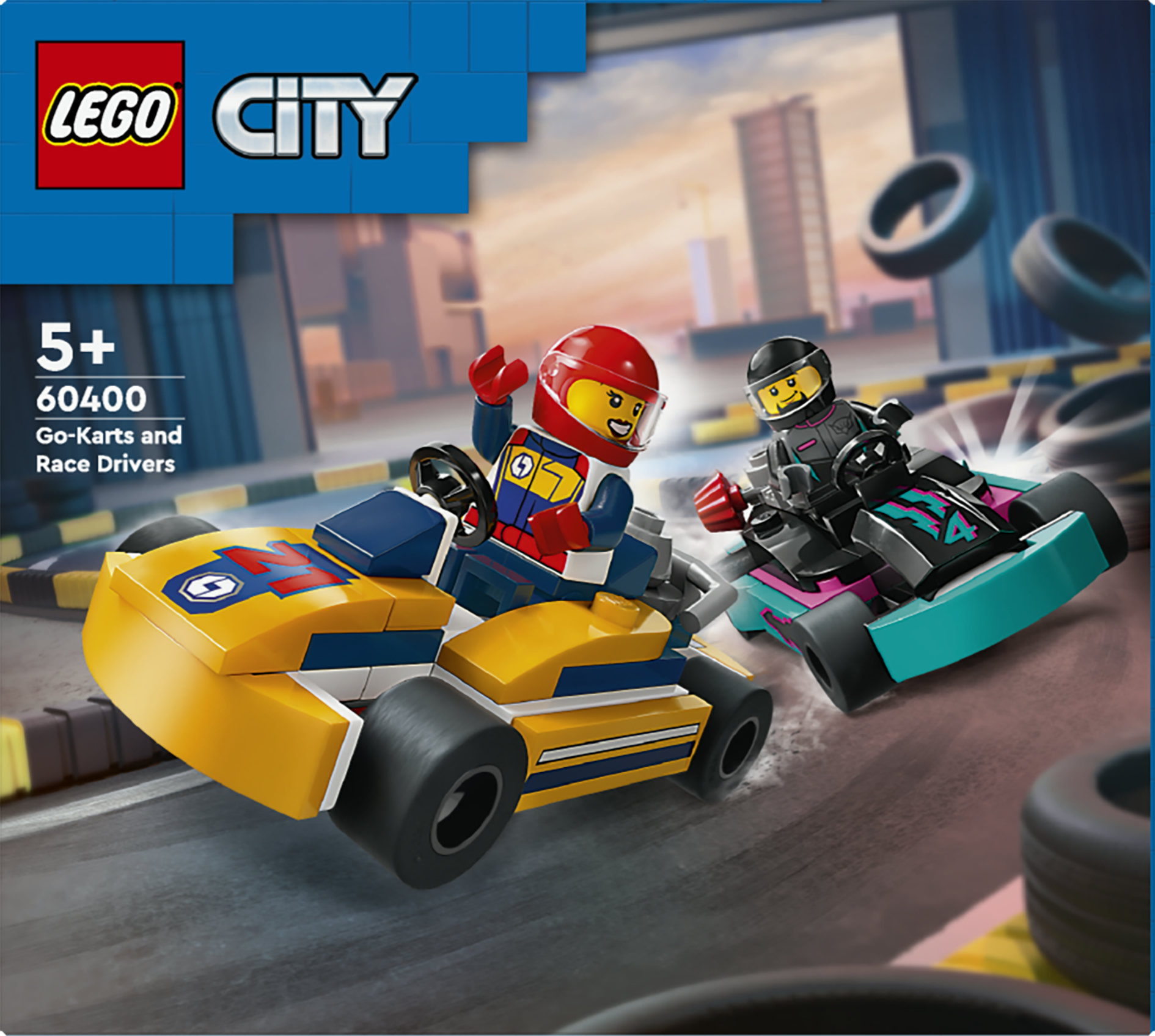 LEGO City 60400 Go-Kart e Piloti, Modellini da Costruire di Mini Go Kart da Corsa, Veicoli Giocattolo per Bambini di 5+ Anni