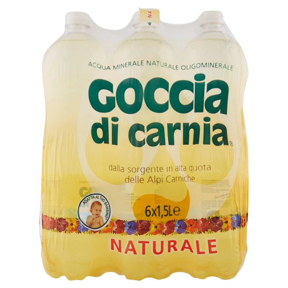 Goccia di Carnia Acqua Minerale Naturale Oligominerale Naturale 6 x 1,5 L