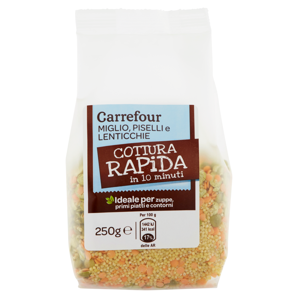 Carrefour Miglio, Piselli e Lenticchie Cottura Rapida in 10 minuti 250 g