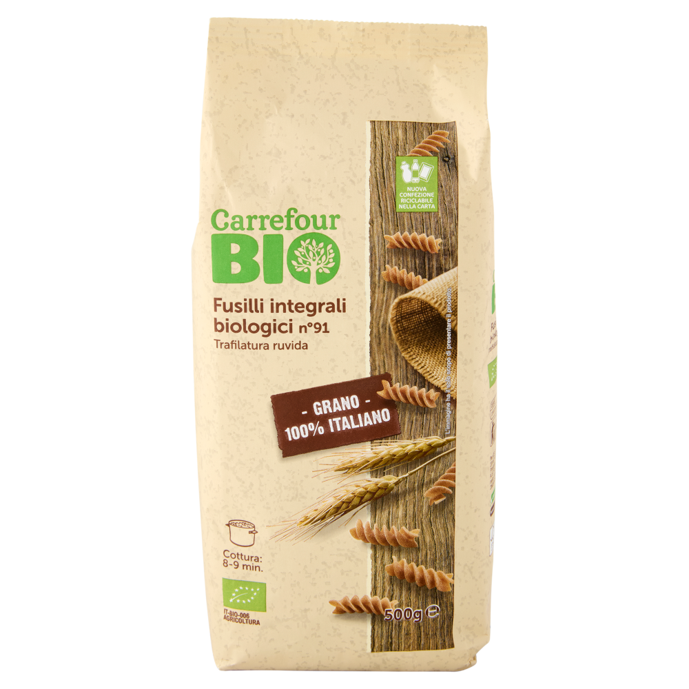 Carrefour Bio Fusilli integrali biologici n°91 500 g