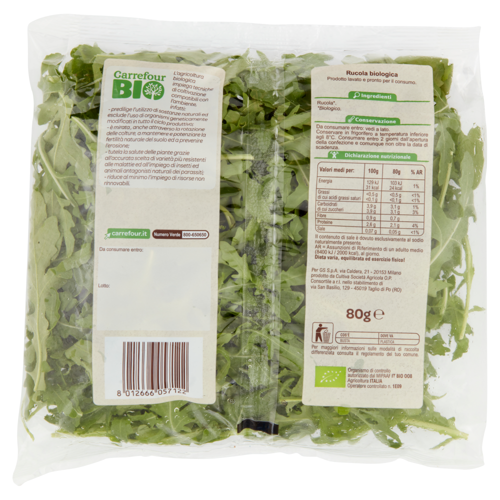 Carrefour Bio Rucola 80 g