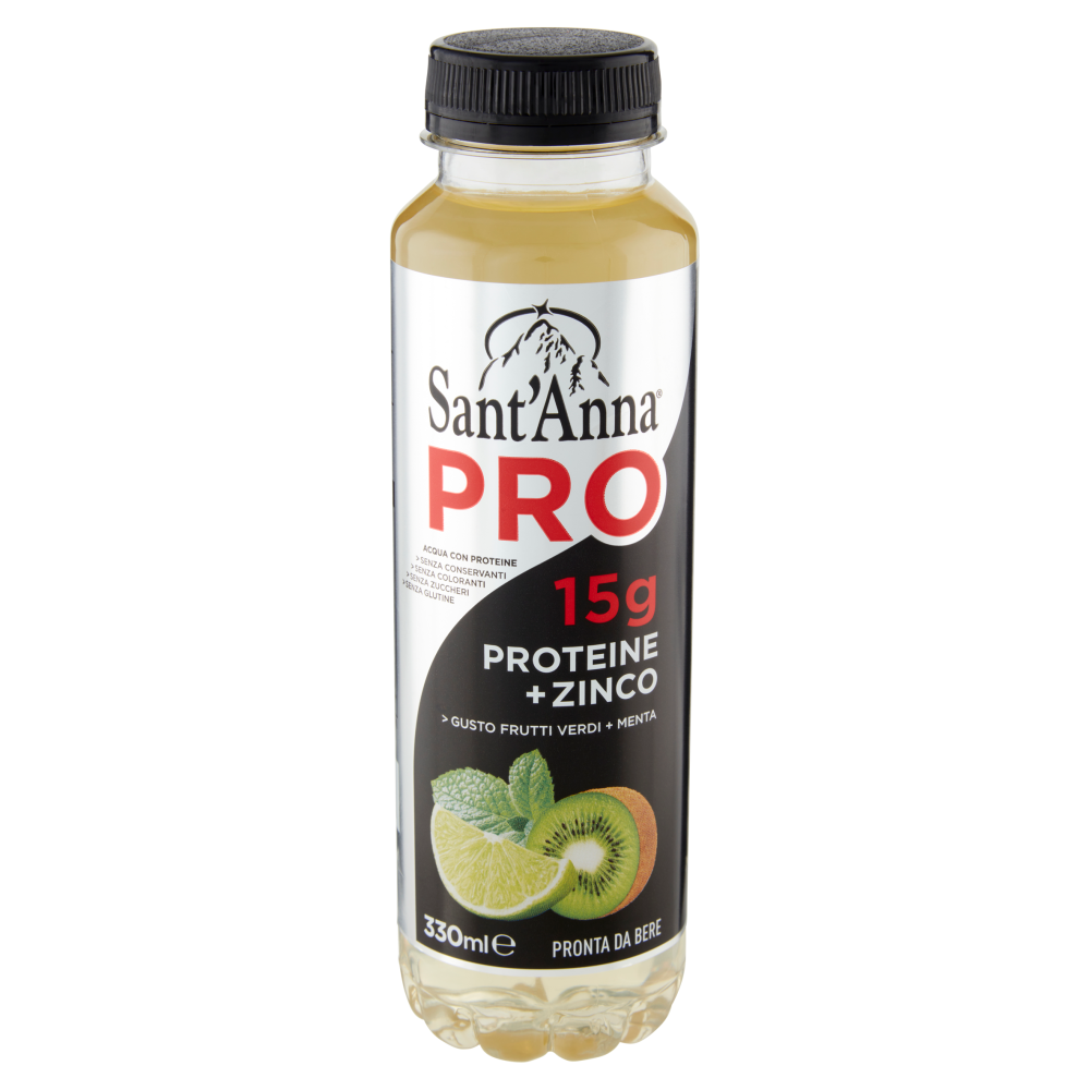 Sant'Anna Pro 15g Proteine + Zinco Gusto Frutti Verdi + Menta 330 ml
