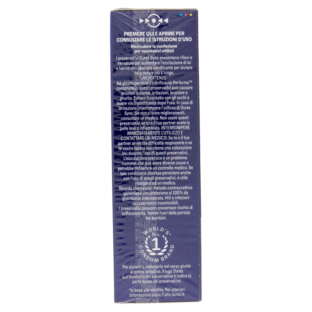 Durex Preservativi Sync Ritardanti per lui e stimolanti per lei, 10 Profilattici
