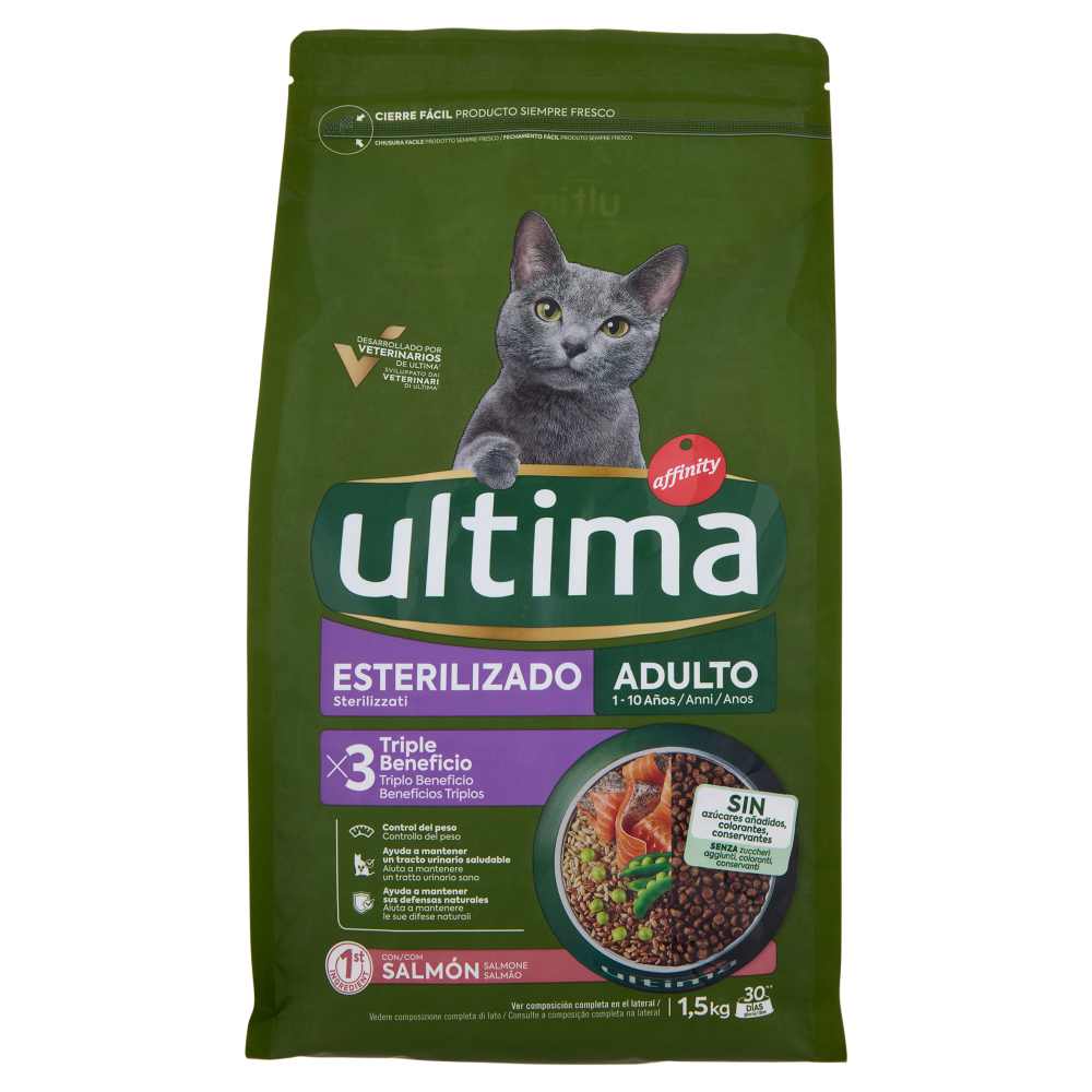 ultima Cat Sterilizzati Adulto 1-10 Anni con Salmone 1,5 kg