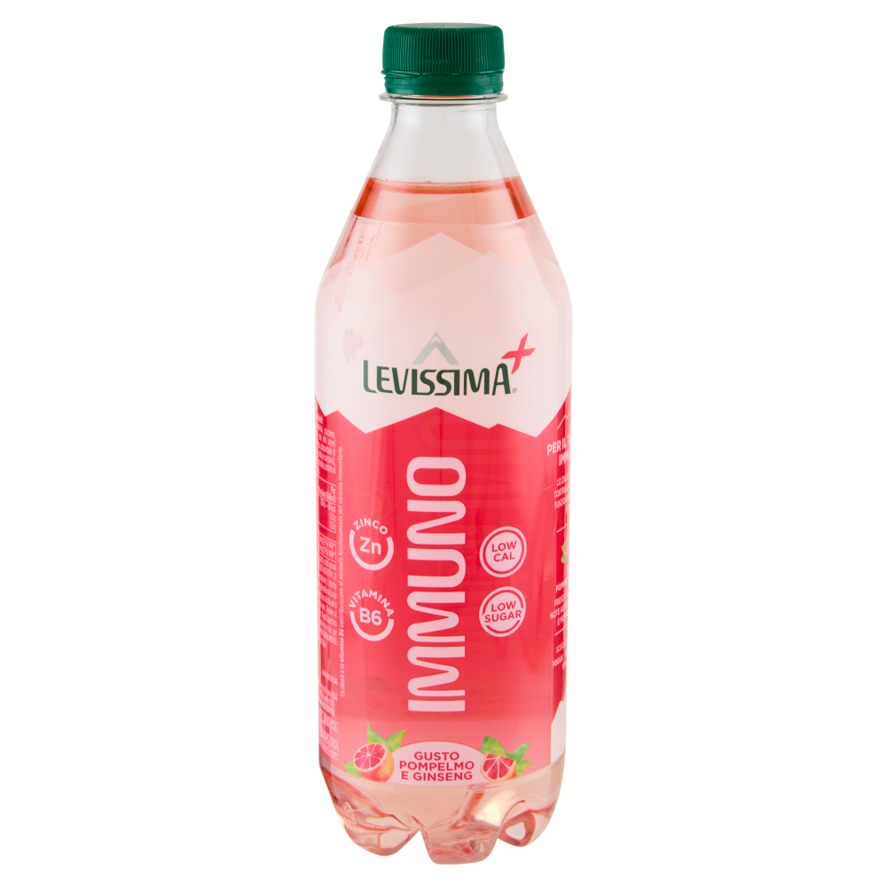 LEVISSIMA⁺ Immuno, Acqua Minerale Naturale, Gusto Pompelmo e Ginseng