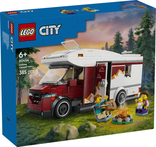 LEGO City 60454 Camper Van delle Vacanze d&rsquo;Avventura, Veicolo Giocattolo con 3 Minifigure e Accessori, Giochi per Bambini 6+