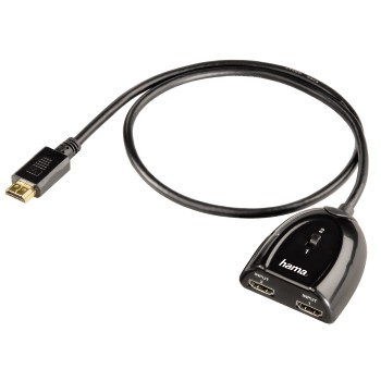 Hama Sdoppiatore HDMI M/2 HDMI F, connettori dorati, compatibile HDCP, cavo, nero, standard 2.0