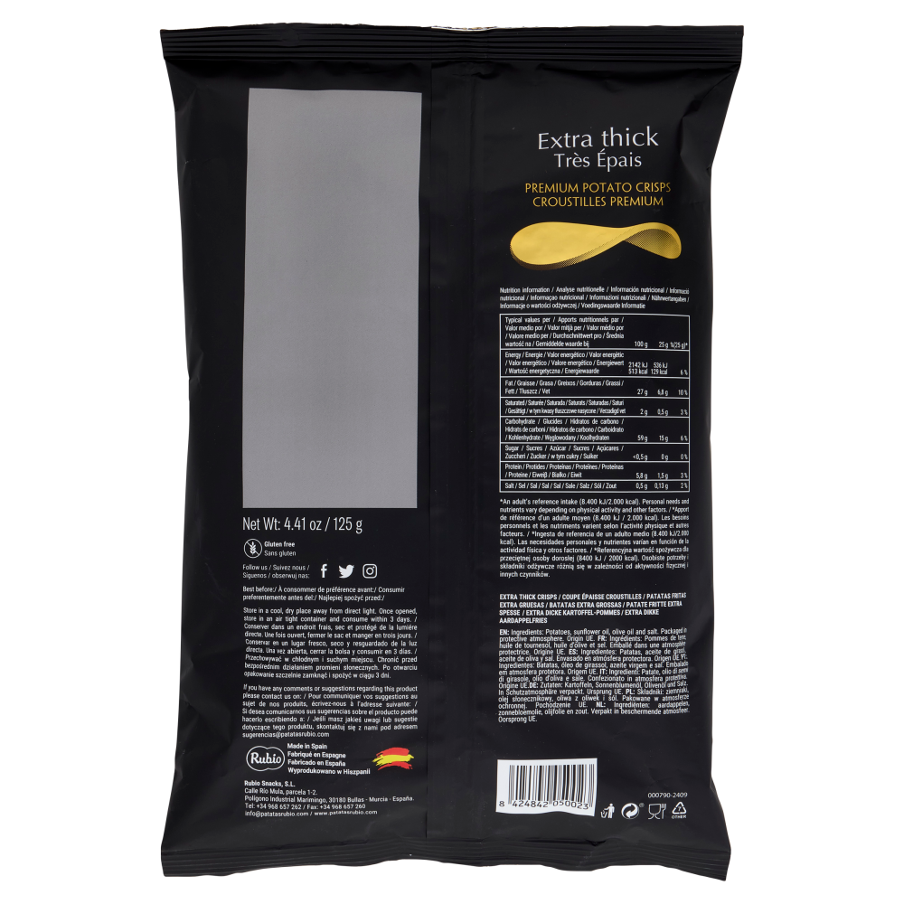 Inessence Extra thick Premium Potato Crisps 125 g