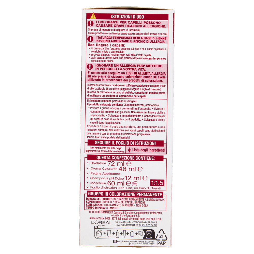 L'Oréal Paris Excellence Creme Colorazione Triplo Trattamento 6.54 Biondo Scuro Mogano Ramato