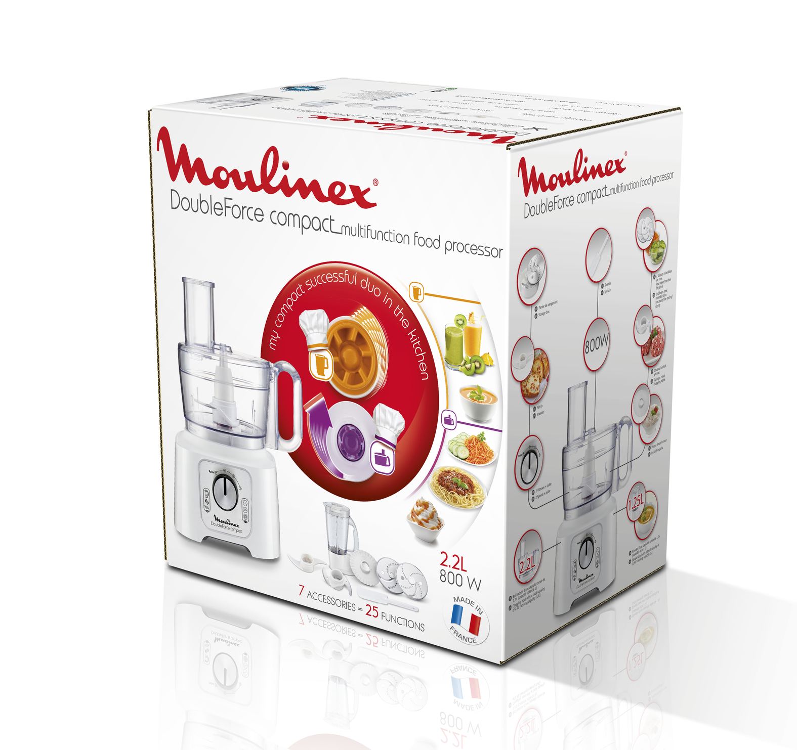 Moulinex FP5441 Robot da cucina multifunzione Double Force Compact