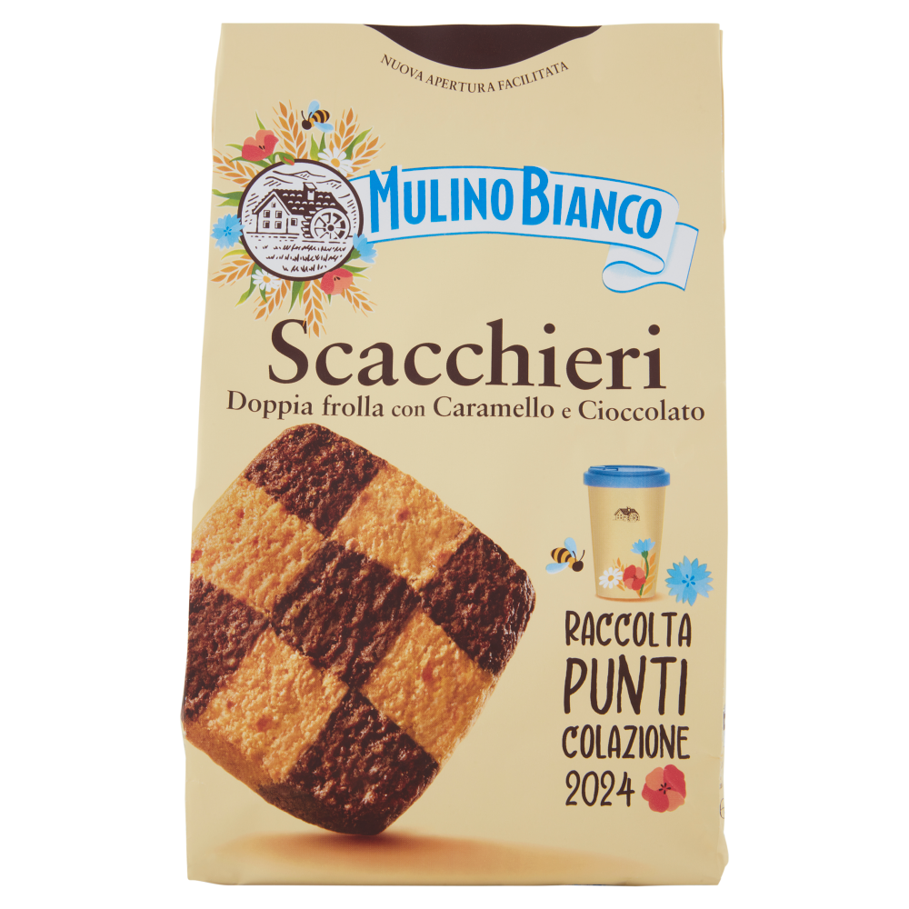 Mulino Bianco Biscotti Scacchieri Frolla con Caramello e Cioccolato 300g