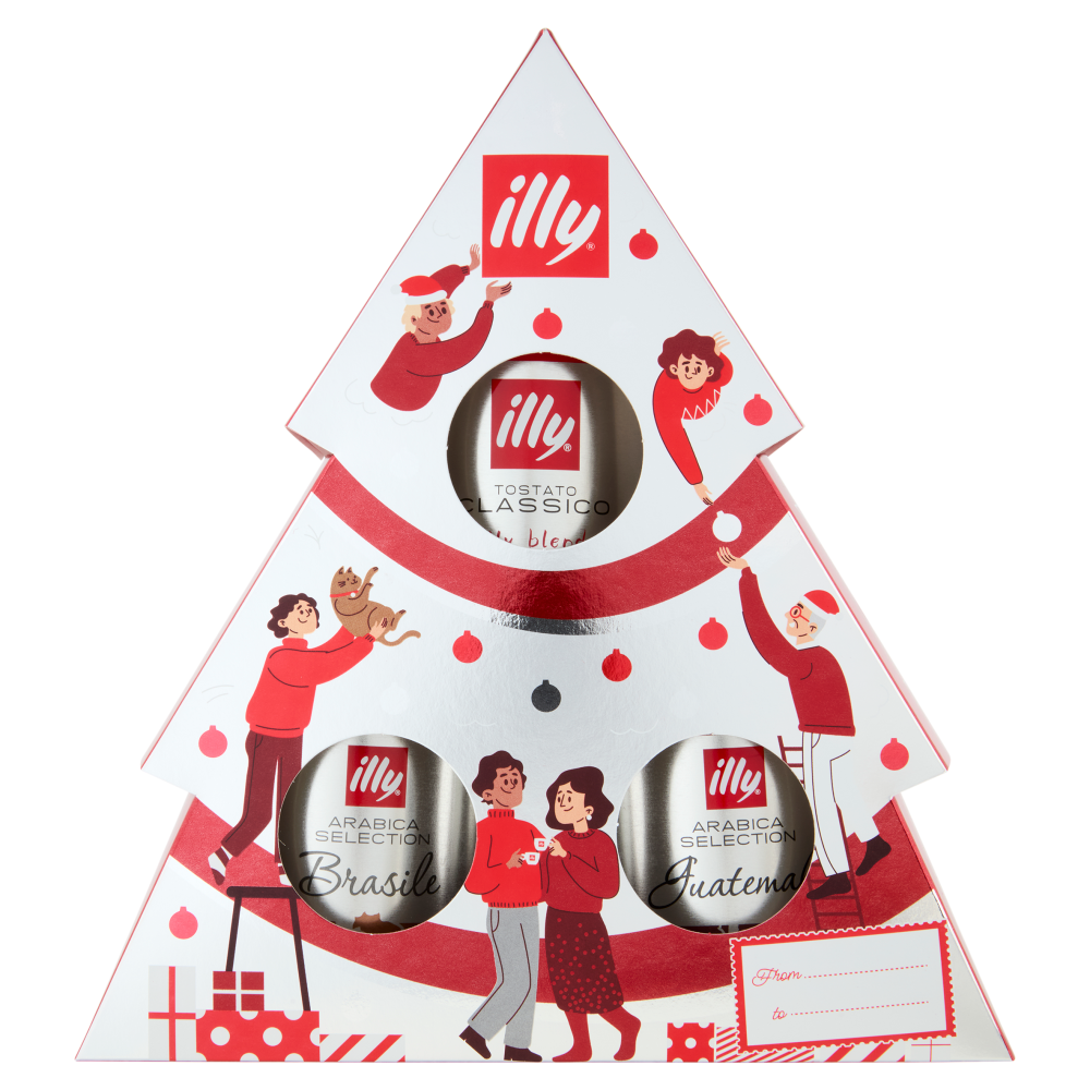 illy Albero Natale Tostato Classico, Arabica Selection Brasile, Arabica Selection Guatemala 3 x 125g