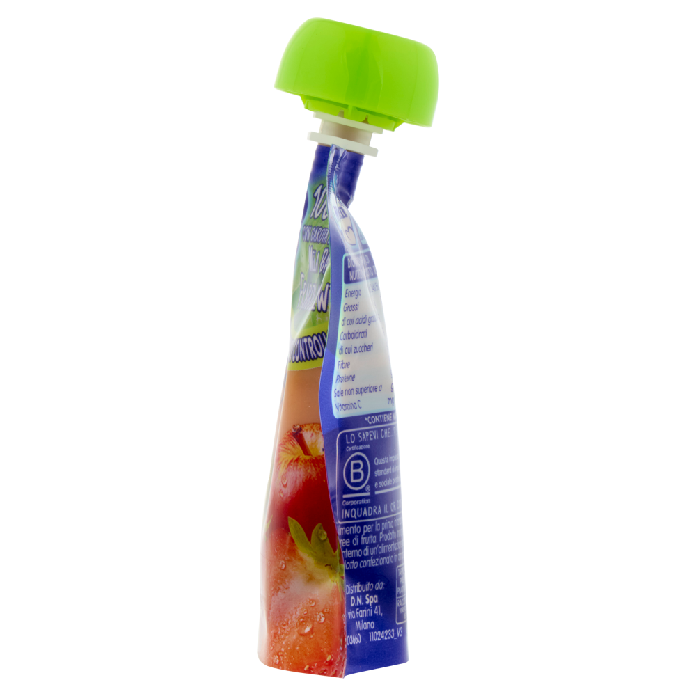 MELLIN Merenda di Frutta 100% con Carota e Vitamina C, Fragola e Kiwi, dal 6° mese, Pouch 90 g