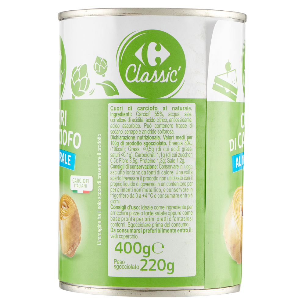 Carrefour Classic Cuori di Carciofo al Naturale 400 g