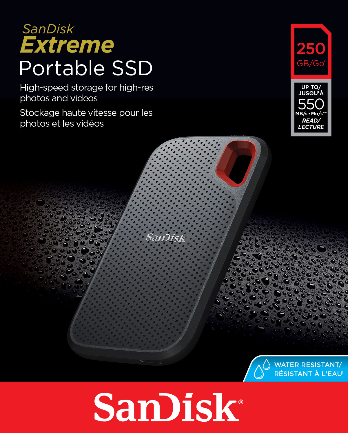 SanDisk Extreme 250 GB USB tipo-C 3.2 Gen 2 (3.1 Gen 2) Grigio, Arancione