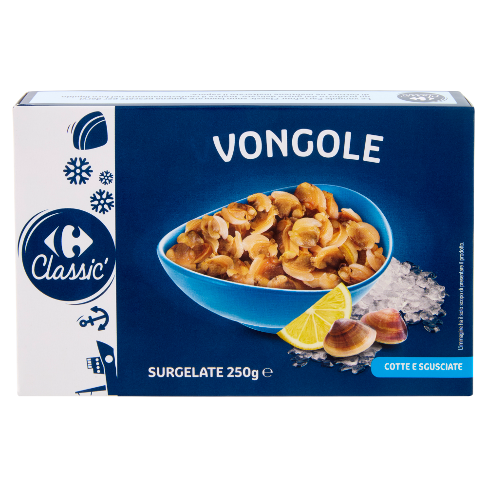 Carrefour Classic Vongole Cotte e Sgusciate Surgelate 250 g