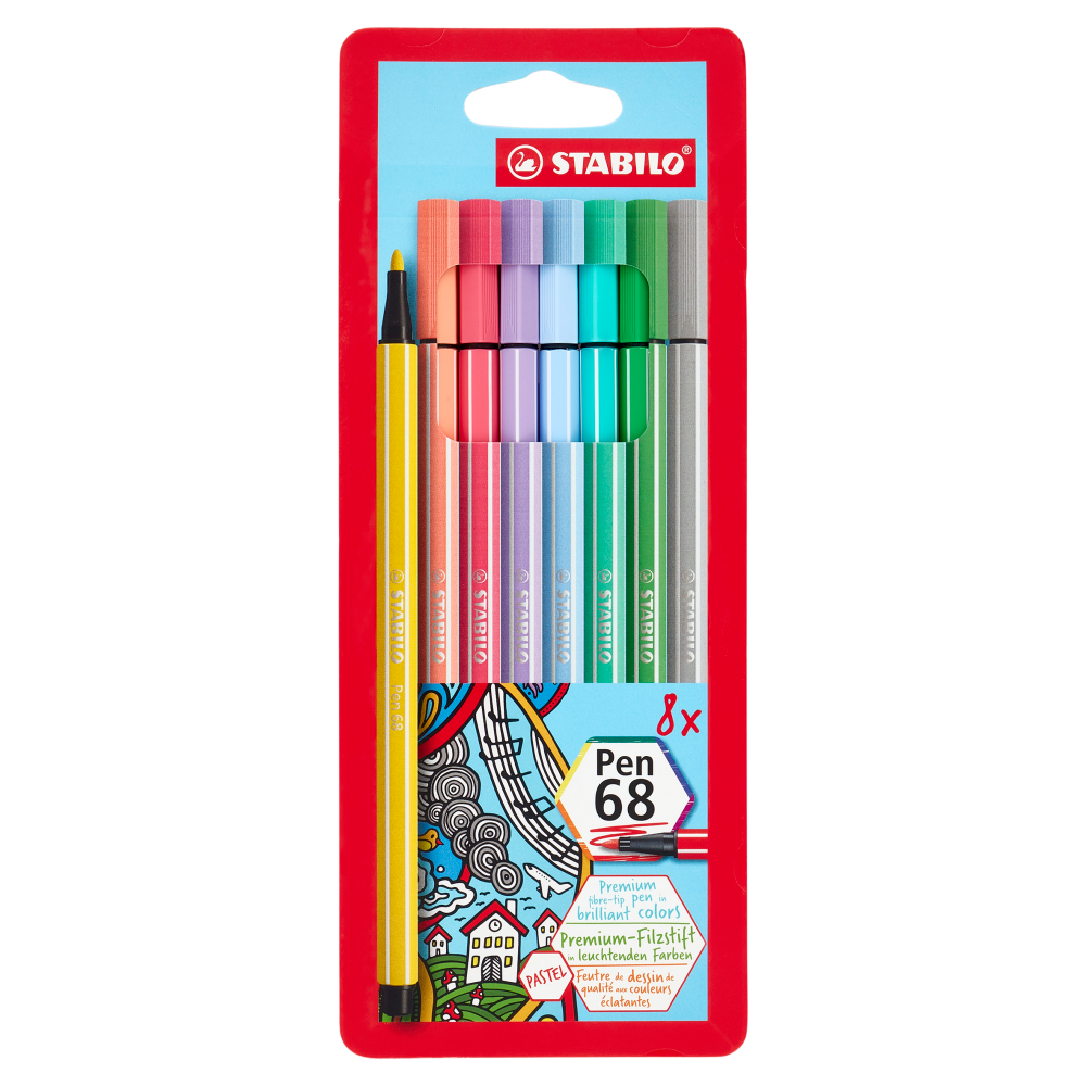 STABILO Pen 68 pennarello - astuccio da 8 pz. pastel