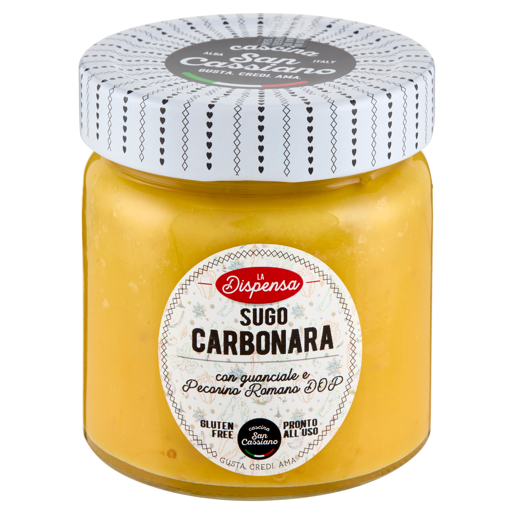 cascina San Cassiano La Dispensa Sugo Carbonara con guanciale e Pecorino Romano DOP 190 g