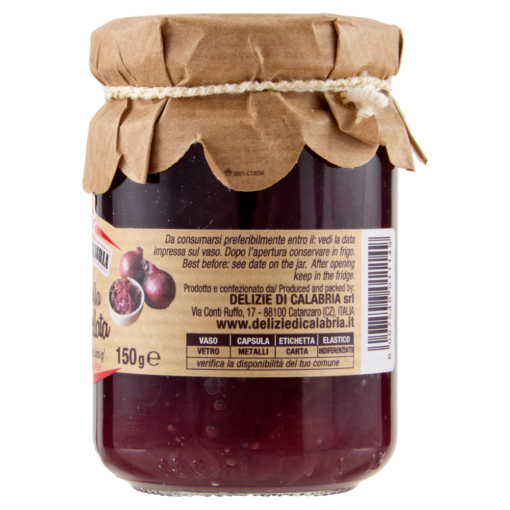 Delizie di Calabria Cipolla Caramellata a base di "Cipolla Rossa di Tropea Calabria IGP" 150 g