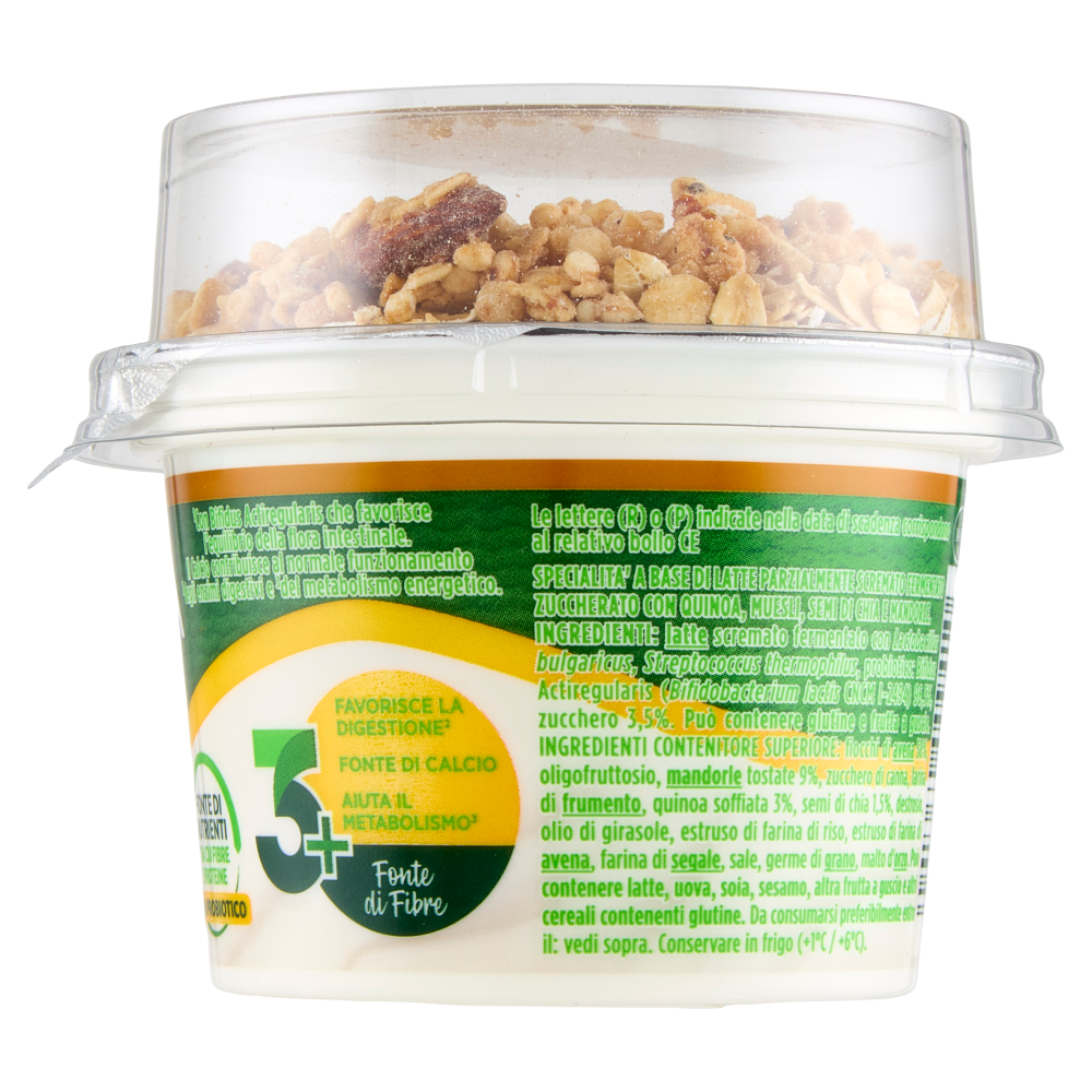 ACTIVIA Fibre Mix&Go con Probiotico Bifidus, Yogurt Bianco con Muesli, Chia, Quinoa e Mandorle, 170g