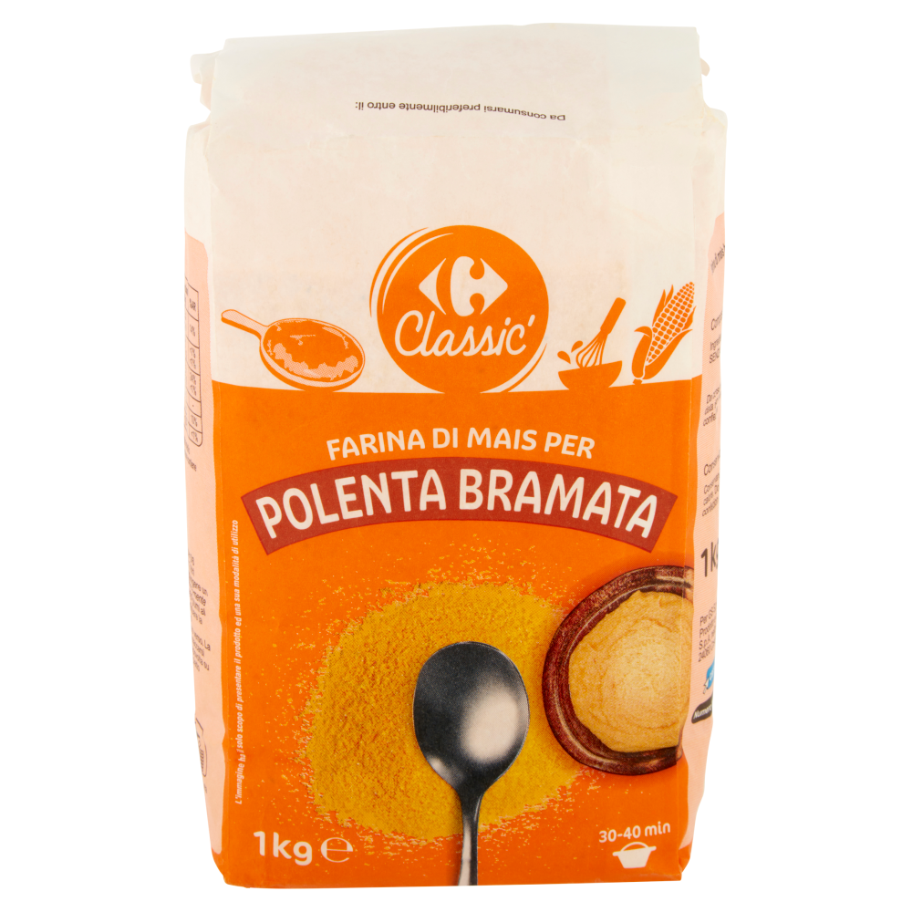 Carrefour Classic Farina di Mais per Polenta Bramata 1 Kg