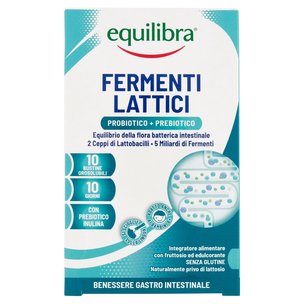 Equilibra Fermenti Lattici Probiotico + Prebiotico 10 Bustine Orosolubili 18 g