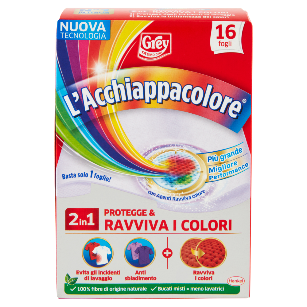 GREY l'Acchiappacolore Ravviva Colore 16 fogli