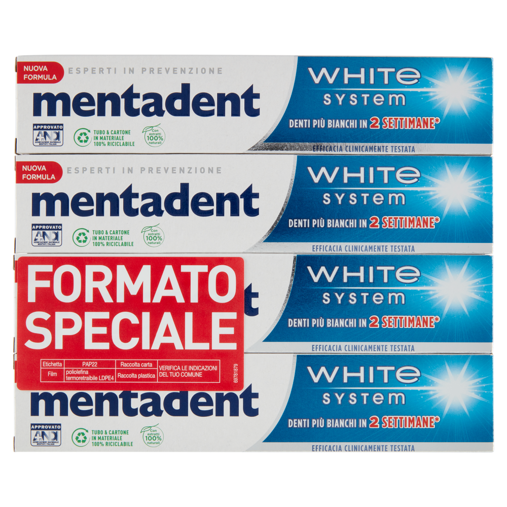 Mentadent White System 4 x 75 ml