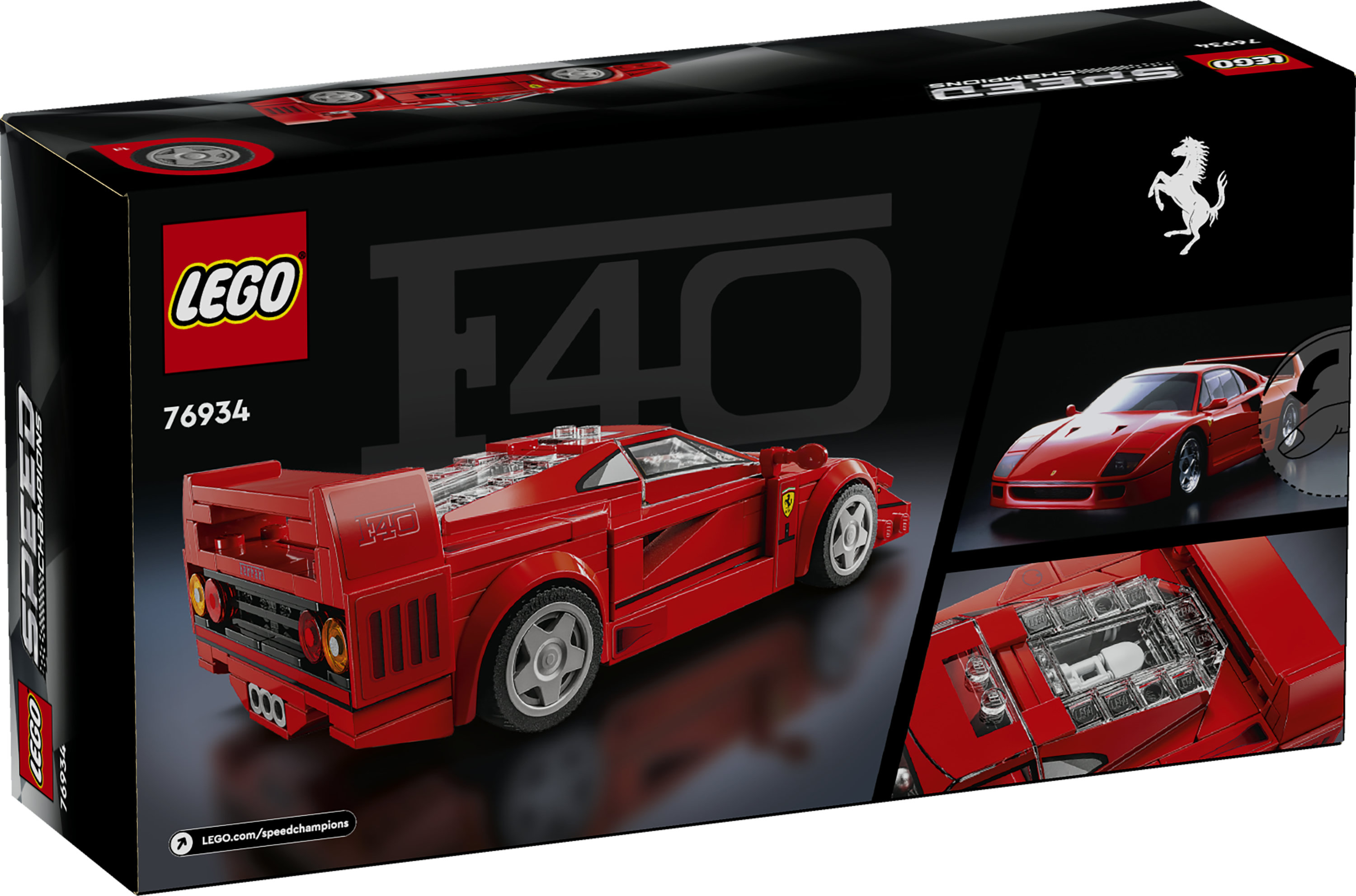 LEGO Speed Champions 76934 Supercar Ferrari F40, Modellino di Auto Sportiva, Macchina Giocattolo da Collezione per Bambini 9+