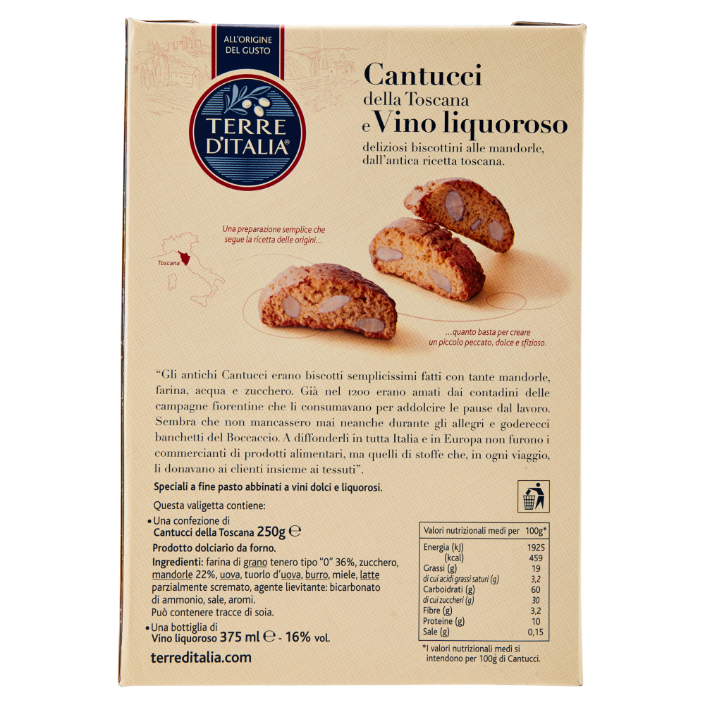 Terre d'Italia Cantucci della Toscana 250 g e Vino liquoroso 375 ml
