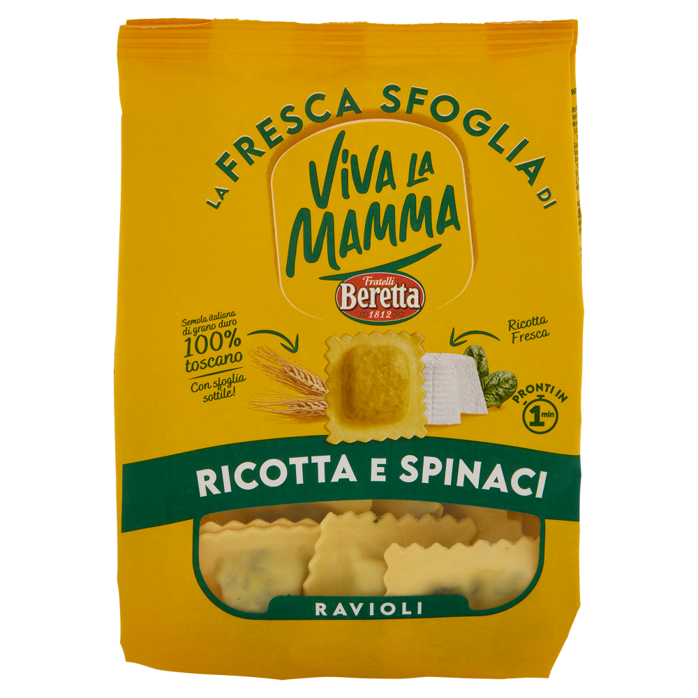 Viva La Mamma la Fresca Sfoglia di Ravioli Ricotta e Spinaci 250 g