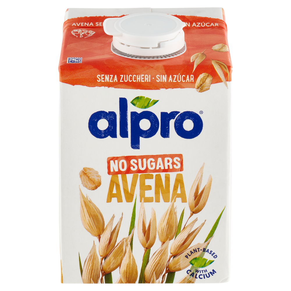 Alpro Senza Zuccheri Avena, Bevanda 100% Vegetale, Basso Contenuto di grassi, Senza Lattosio, 500ml