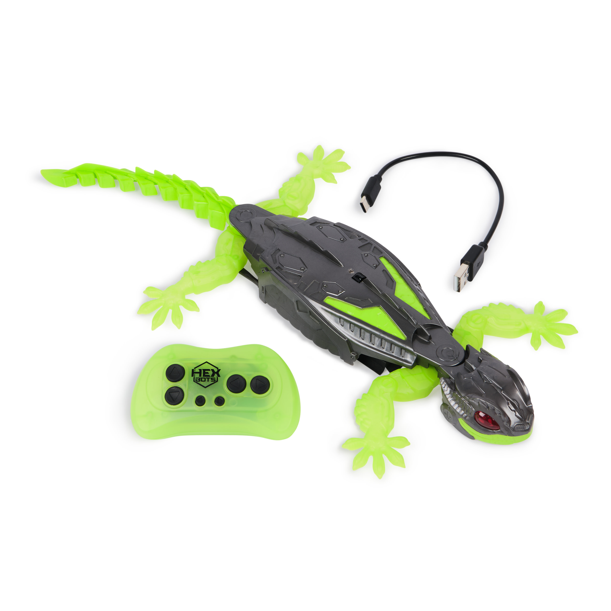 HEX BOTS Geco Telecomandato, Giocattolo Interattivo Radiocomandato, Ricaricabile con Cavetto USB, si Arrampica sulle Pareti e Corre sui Pavimenti, Giocattolo per Bambini e Bambine, 4+ Anni